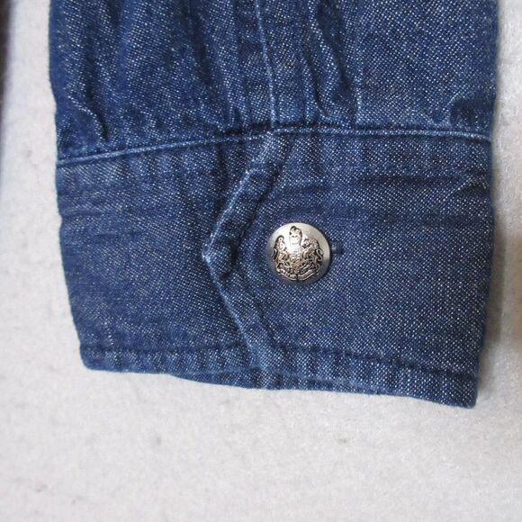 Lauren Ralph Lauren Shirt Dress  4 Blue Chambray Popover‎ Pockets Cotton - Picture 10 of 11